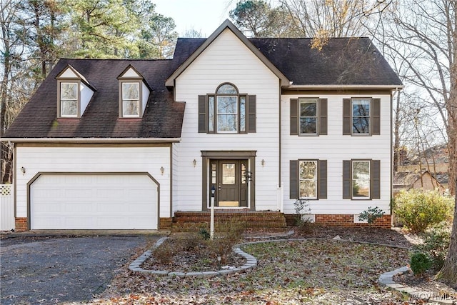 view of front of house with a garage