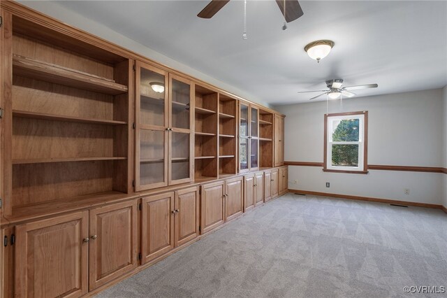 11741 Riverpark Dr, Chesterfield, VA 23838 - unfurnished living room with light colored carpet, ceiling fan, and baseboards