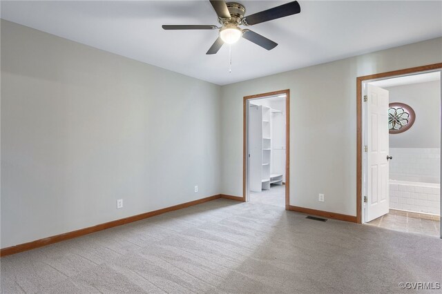 11741 Riverpark Dr, Chesterfield, VA 23838 - carpeted empty room with visible vents, baseboards, and a ceiling fan