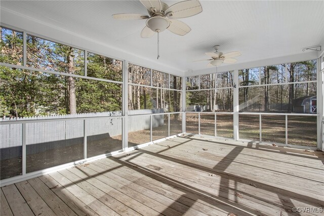 11741 Riverpark Dr, Chesterfield, VA 23838 - unfurnished sunroom with ceiling fan
