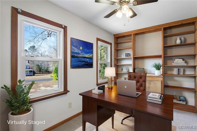 11741 Riverpark Dr, Chesterfield, VA 23838 - office space featuring light carpet, baseboards, and ceiling fan