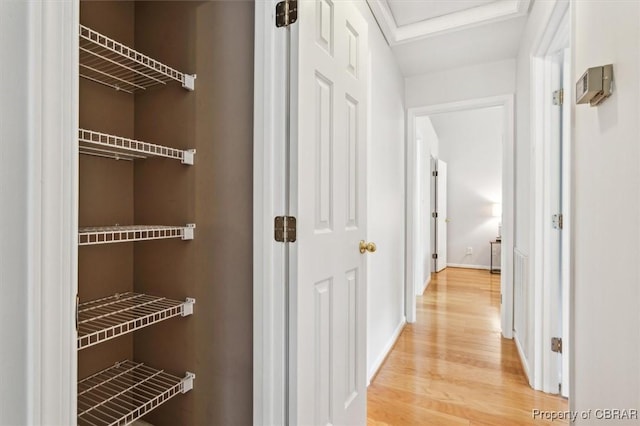 hall featuring hardwood / wood-style floors