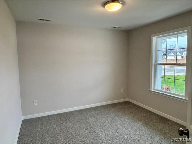 view of carpeted spare room