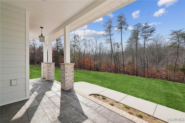 view of patio with covered porch