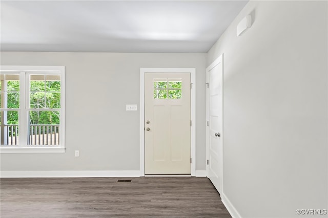 entryway featuring dark hardwood / wood-style floors