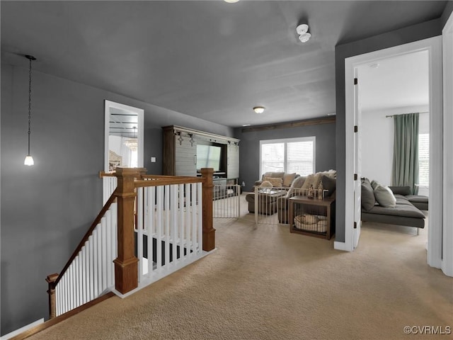 interior space with light colored carpet