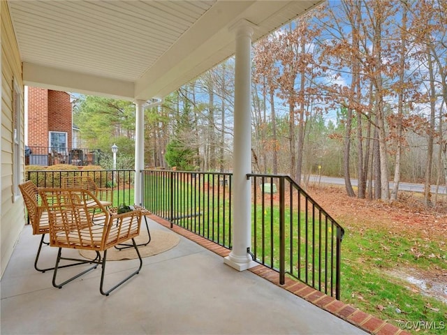 balcony with covered porch