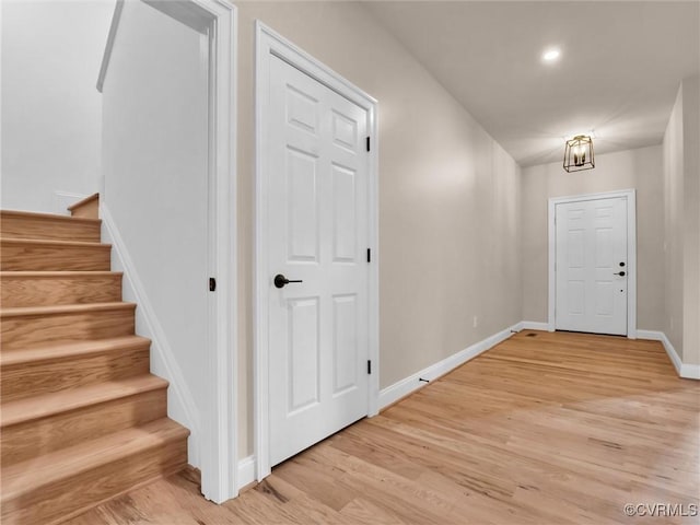 foyer featuring light wood-type flooring