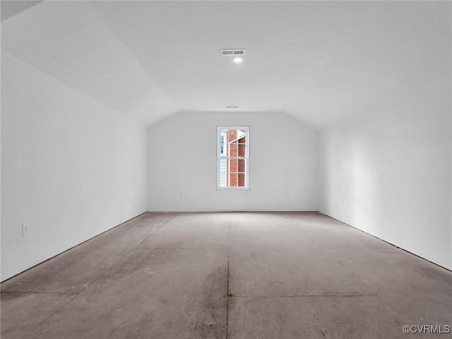 bonus room with vaulted ceiling