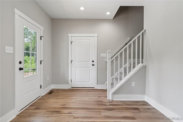 entryway featuring light hardwood / wood-style floors