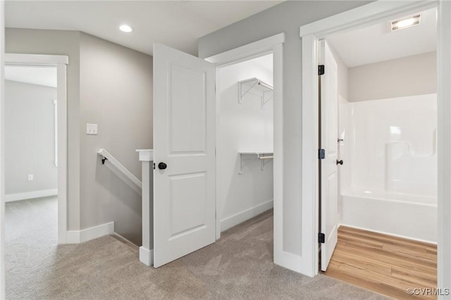 bathroom featuring hardwood / wood-style flooring