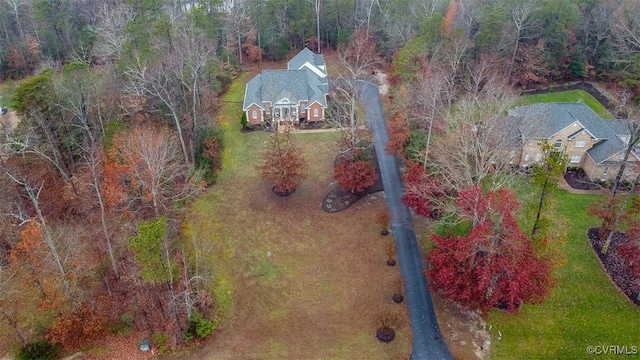 aerial view with a forest view