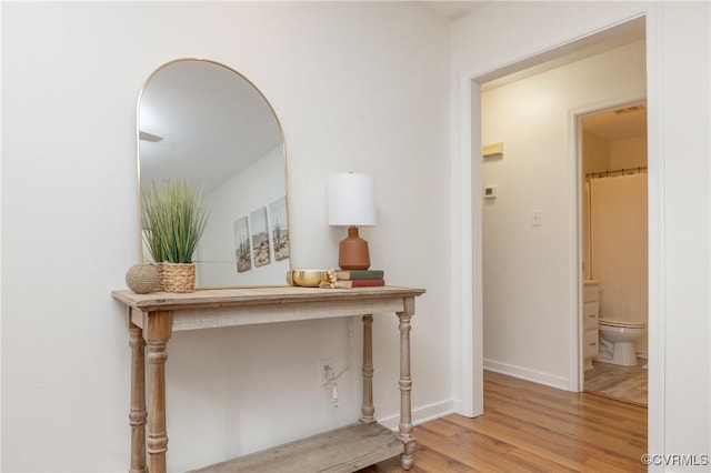 hall featuring light hardwood / wood-style flooring