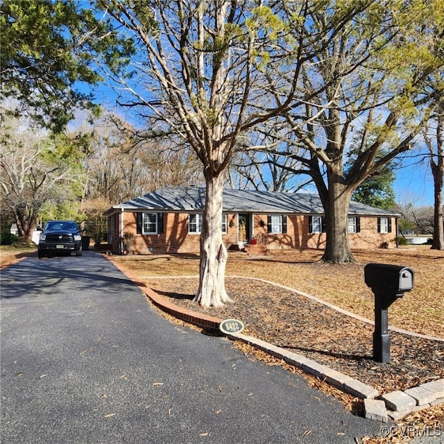 view of single story home