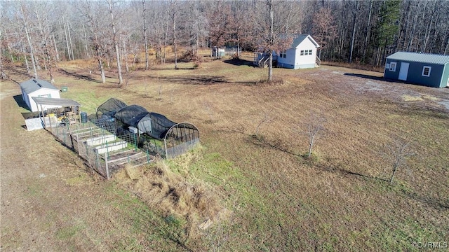 view of yard featuring an outdoor structure