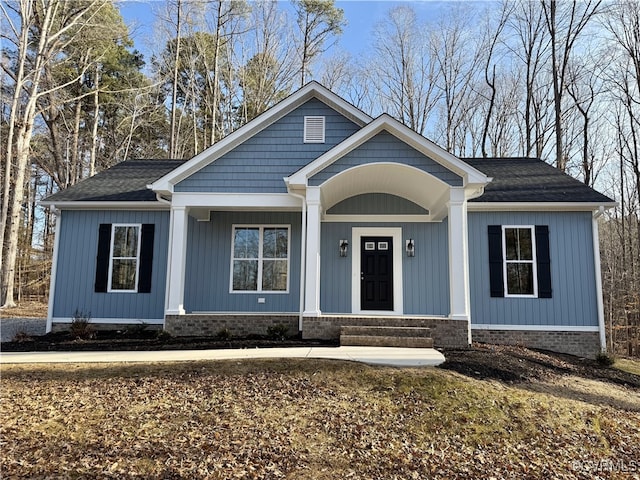 craftsman inspired home with covered porch