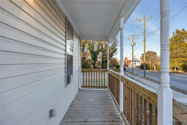 wooden terrace with covered porch