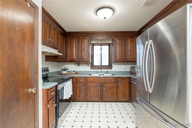 kitchen with sink and stainless steel appliances