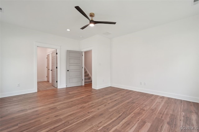 2219 Silver St, Aylett, VA 23009 - unfurnished bedroom featuring wood finished floors, recessed lighting, and ceiling fan