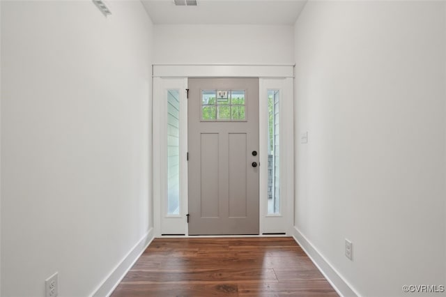 2219 Silver St, Aylett, VA 23009 - entryway featuring dark wood-style floors and baseboards