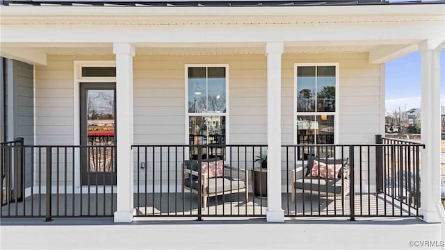 exterior space featuring covered porch