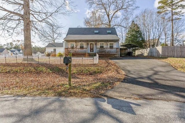 bungalow-style house with a porch and a carport