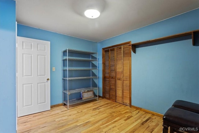 interior space with light hardwood / wood-style floors