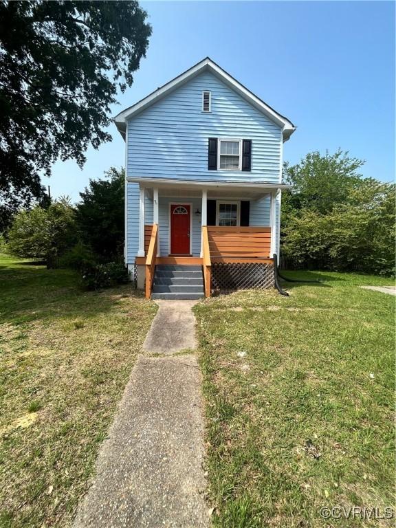 bungalow with a front yard