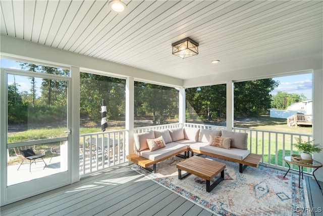 view of sunroom