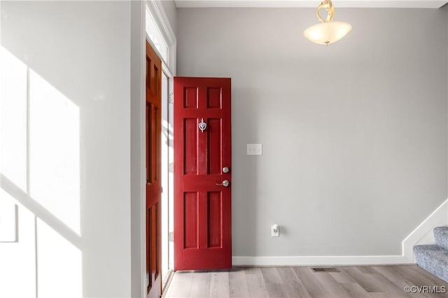 entryway featuring light hardwood / wood-style flooring