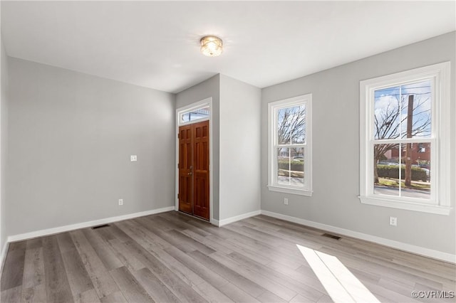 entrance foyer featuring light wood-type flooring