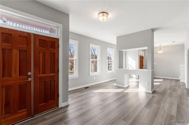 foyer featuring light hardwood / wood-style flooring