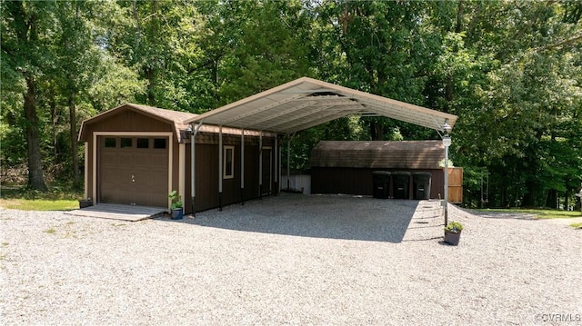 exterior space featuring a carport