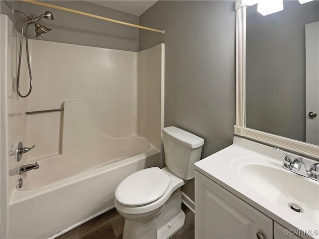 full bathroom with vanity, toilet, and shower / bath combination