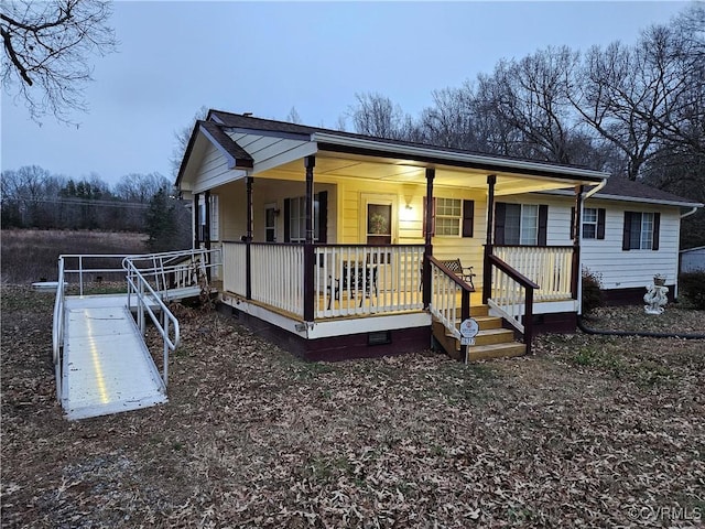 view of front of home with a porch