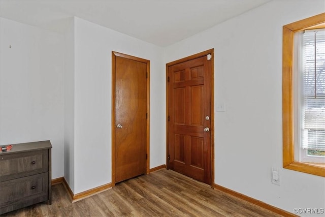 entrance foyer with wood-type flooring