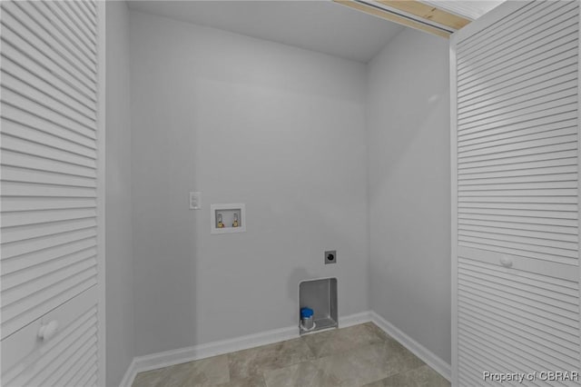 laundry area featuring hookup for an electric dryer and hookup for a washing machine