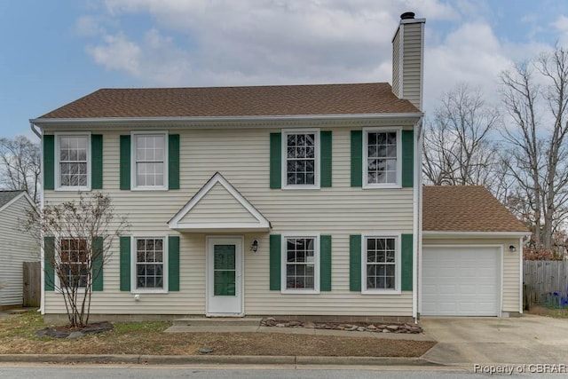 colonial house with a garage