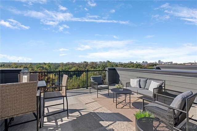 view of patio featuring an outdoor living space