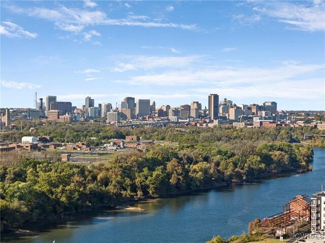 view of city featuring a water view