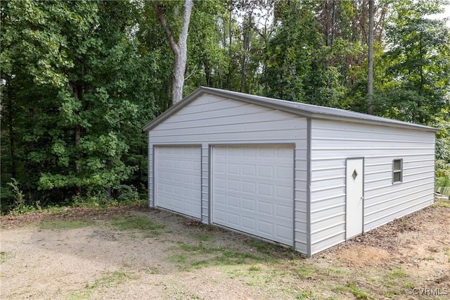 view of garage