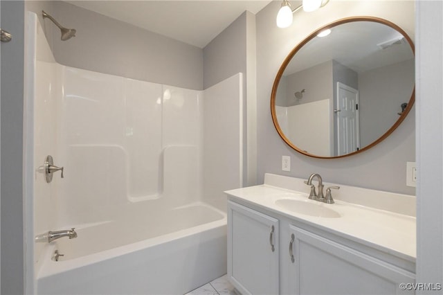 bathroom featuring vanity and bathtub / shower combination