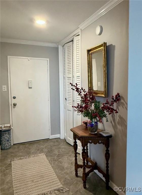 foyer entrance with crown molding