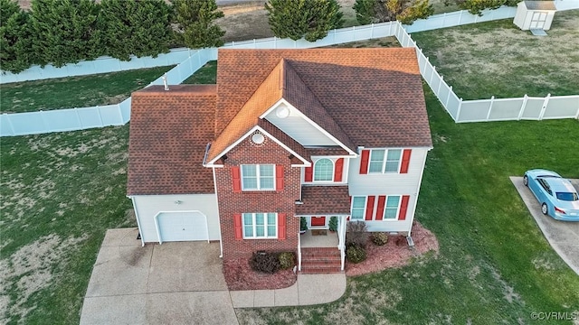 birds eye view of property