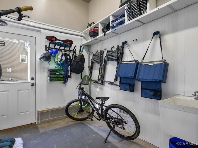 interior space featuring sink