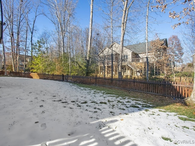 view of snowy yard