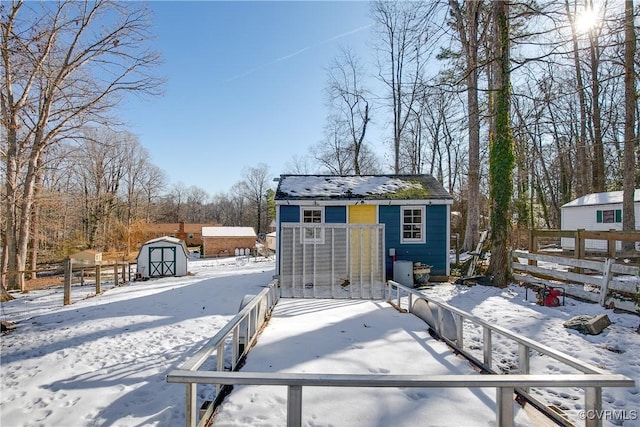 view of snow covered structure