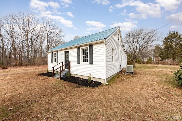 view of front of home with central AC unit