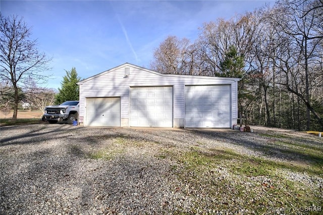 view of garage