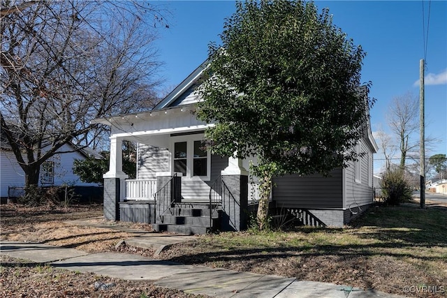 view of front facade featuring a porch